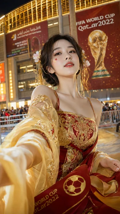 华丽古风融合世界杯庆典足球宝贝