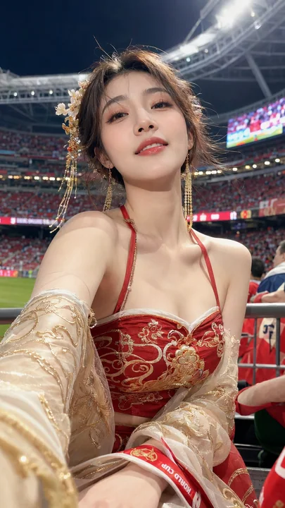 世界杯古风足球宝贝惊艳赛场写真