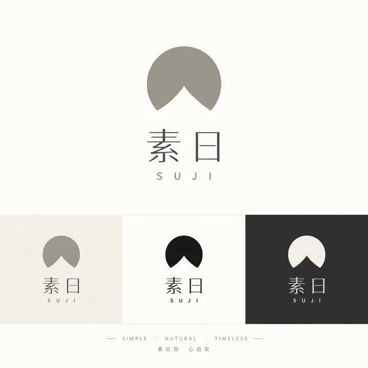 极简日系素日品牌标志设计方案