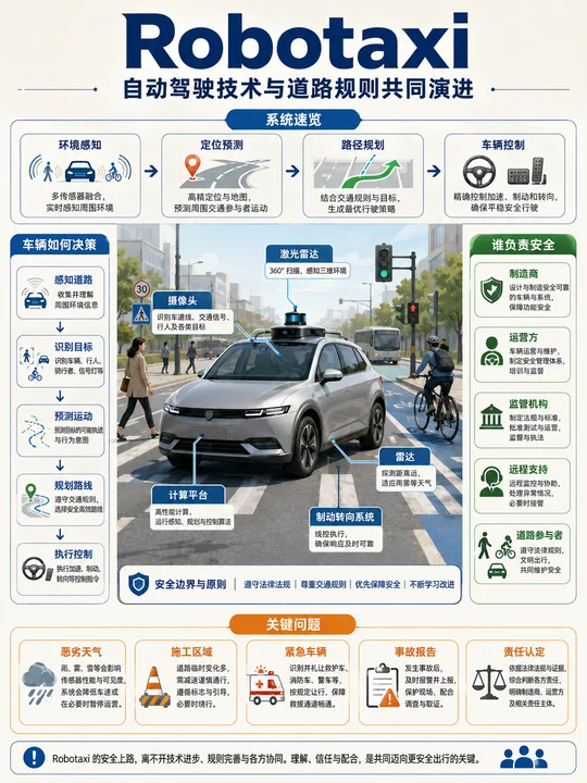 自动驾驶出租车Robotaxi安全运营科普长图