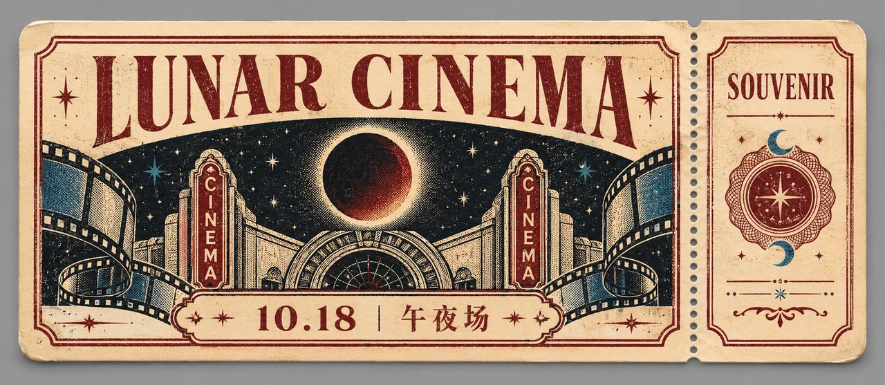 1950年代复古月蚀之夜纪念影票