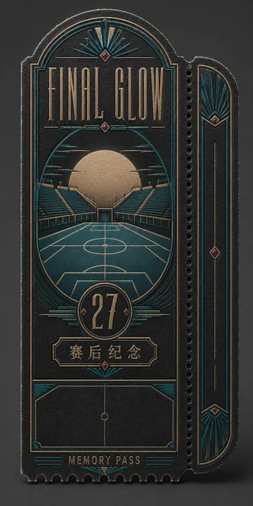 终场哨响:装饰艺术风夕阳球场纪念票