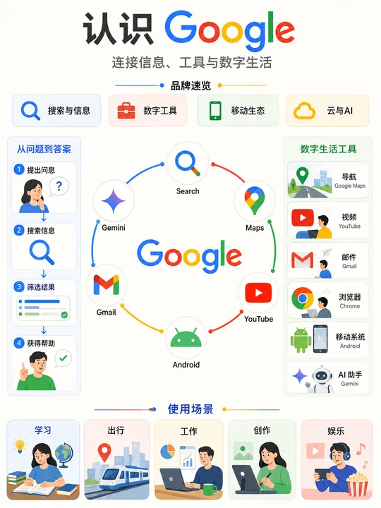 谷歌品牌生态全景信息图解百科
