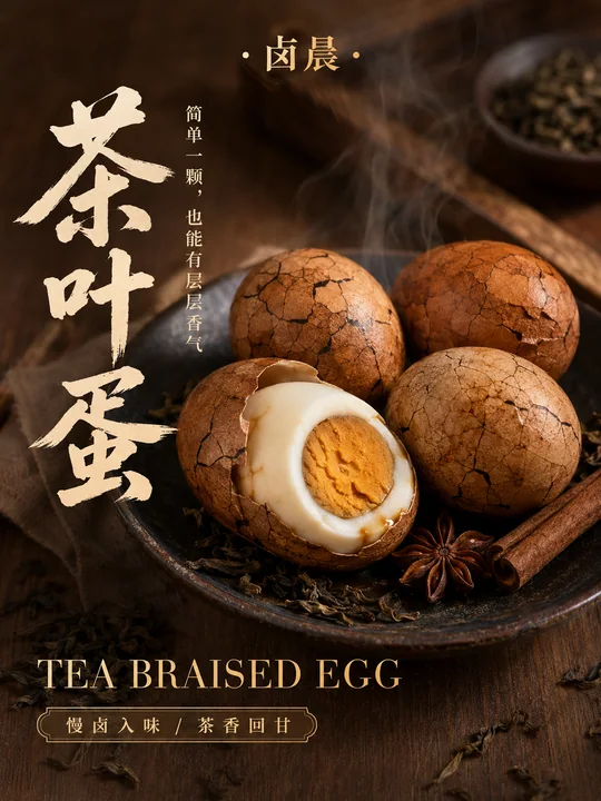 卤香四溢的高级感中式茶叶蛋海报