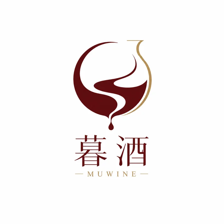 暮酒高端清酒品牌极简几何矢量标志设计