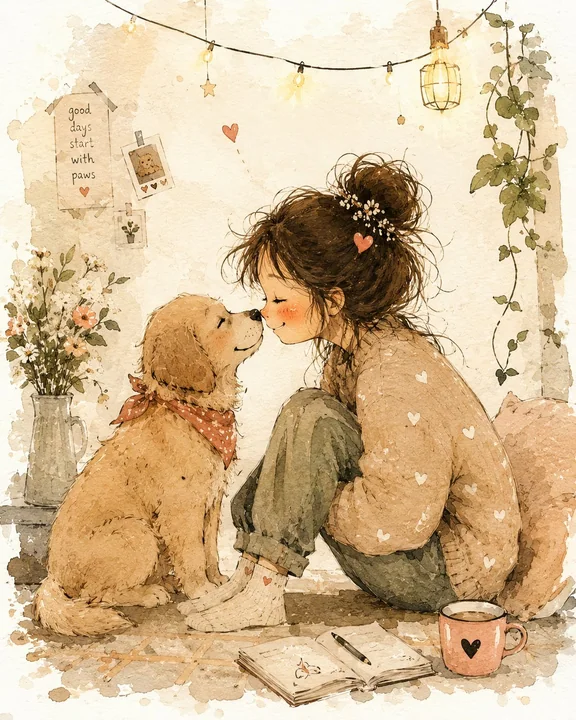 奇幻水彩童话绘本插画