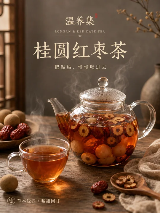 温润滋补中式养生红枣茶海报