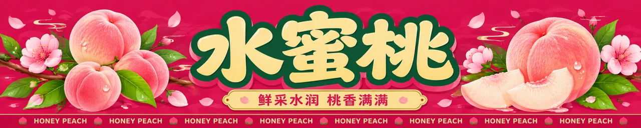 Q版民俗风水蜜桃店超宽门头设计