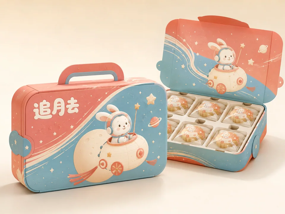 带着小月球去探险:童趣插画月饼礼盒