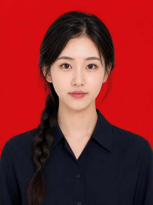 真实质感标准红底证件照人像生成
