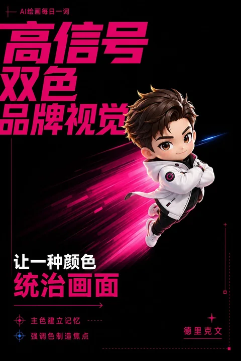 高信号双色品牌视觉海报