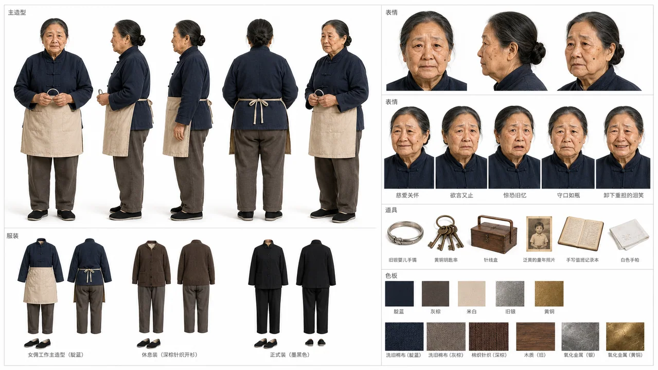 现代豪门短剧资深管家人物资产设定板