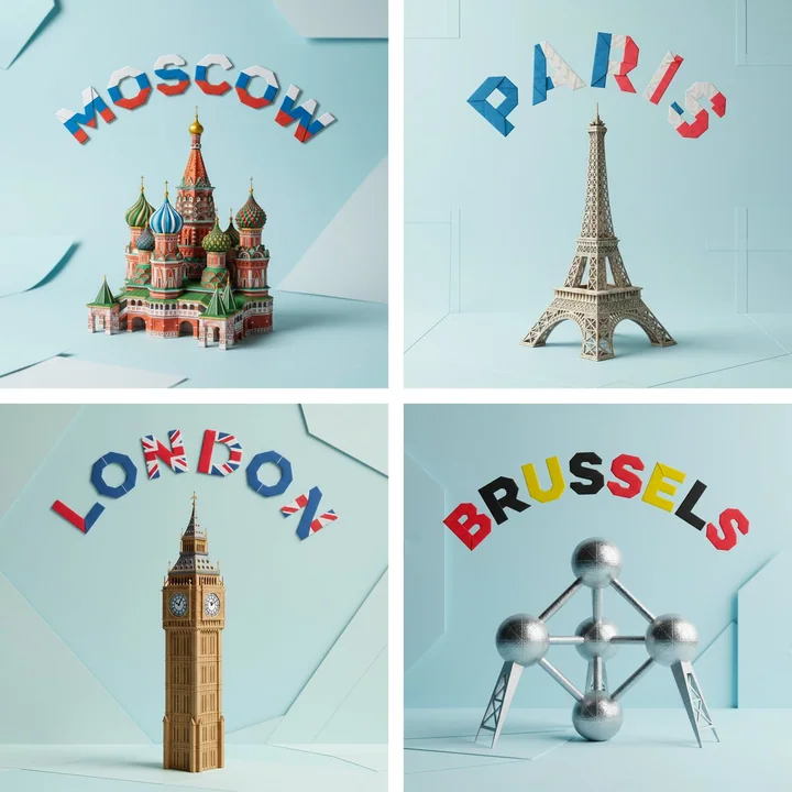 Origami Monument Ville Jeu de Lumière et d'Ombre