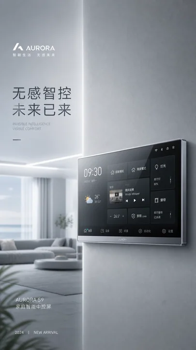极简未来智能家居中控屏手机开屏海报