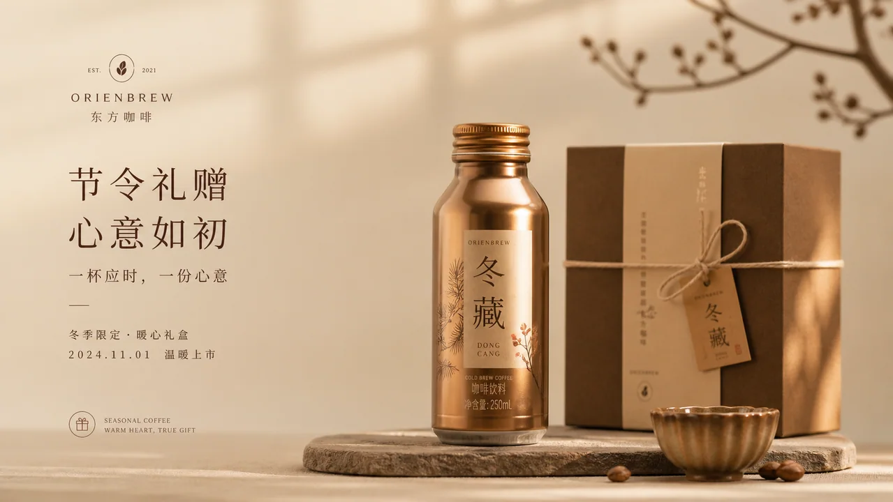 东方极简美学焦糖咖啡品牌官网横幅