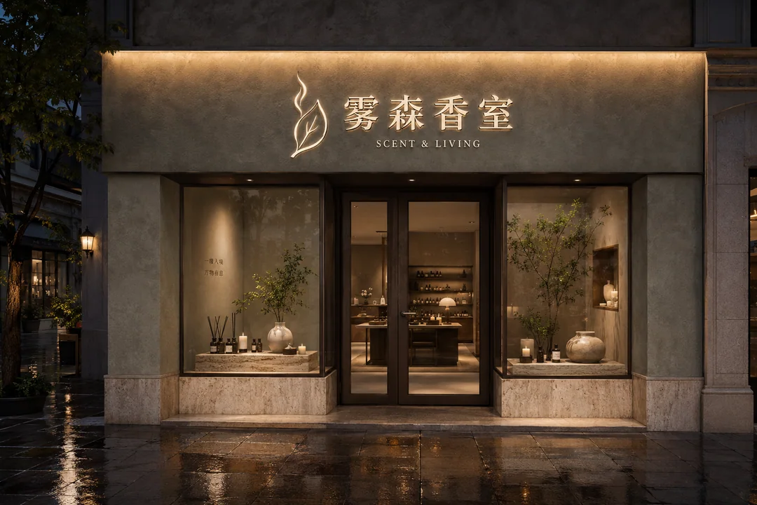 雨后静谧：雾森香室自然风高级感门店设计
