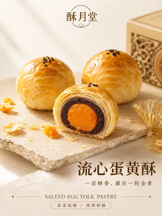 酥月堂流心蛋黄酥:层层起酥的味觉盛宴