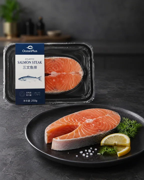 高端冷鲜三文鱼排电商产品摄影大片