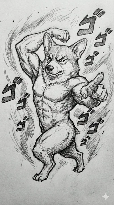 JOJO風鉛筆ねじれ立ち絵