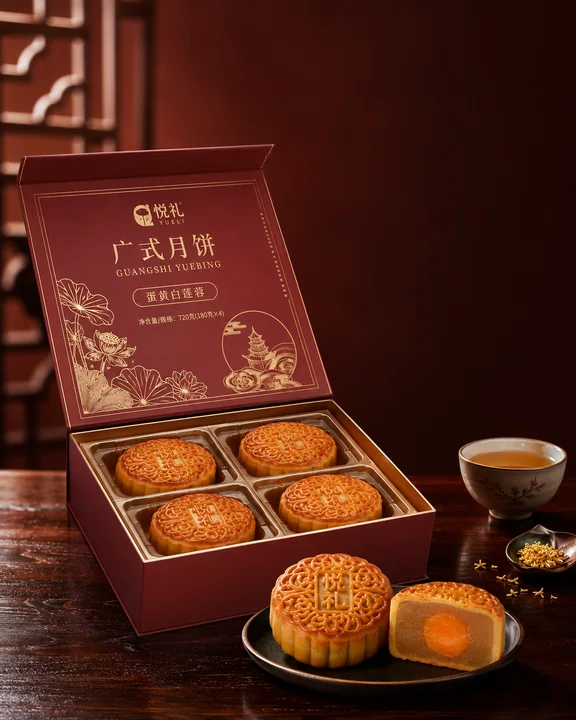 东方韵味中秋佳节广式月饼礼盒摄影