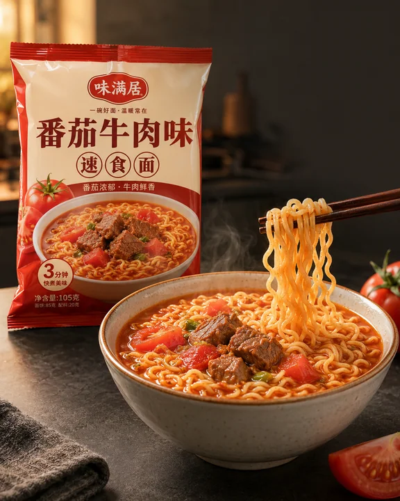 中式现代电商番茄牛肉面商业摄影