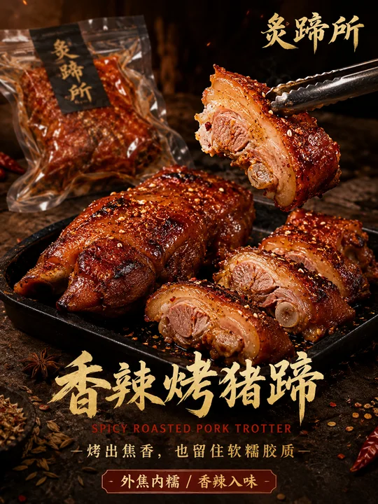 炙蹄所高端香辣烤猪蹄商业海报
