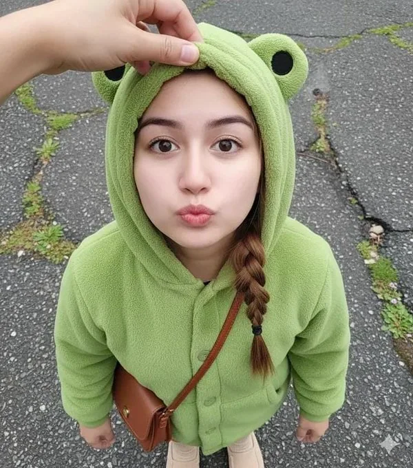 ぷくっとした丸顔の高角度萌え写真