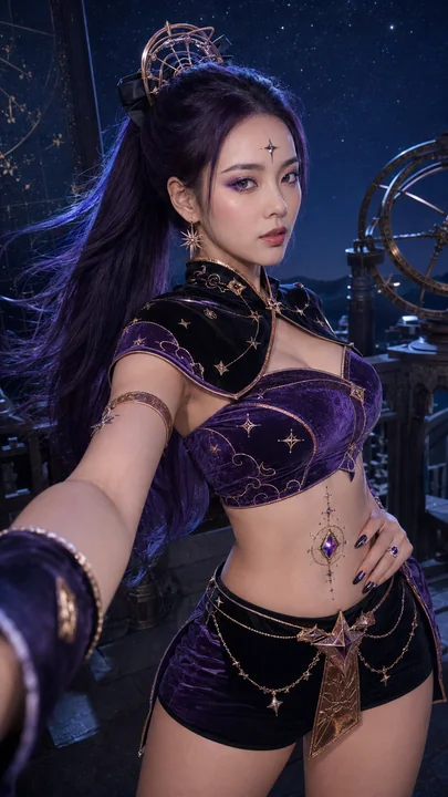 紫微星使观星台侧颜自拍写实大片