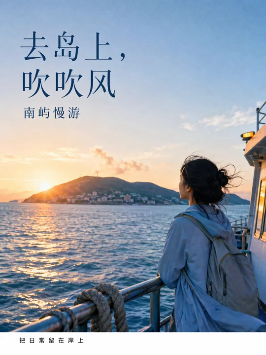 晨光微曦南屿慢游海岛旅游宣传海报