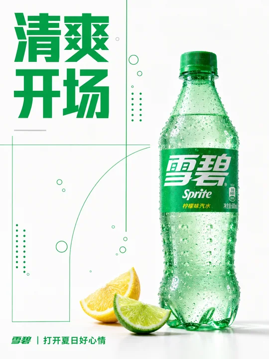 瑞士极简主义风格雪碧清爽开场海报
