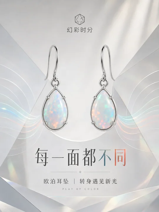 幻彩时分每一面都不同的极简欧泊海报