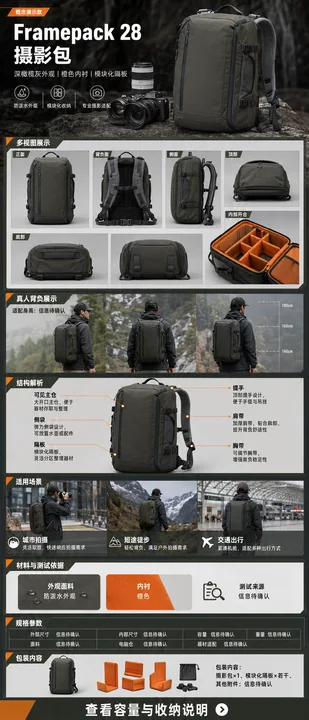 Framepack 28 摄影包专业电商详情页设计