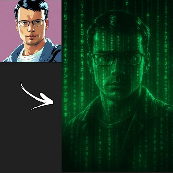 The green code from The Matrix