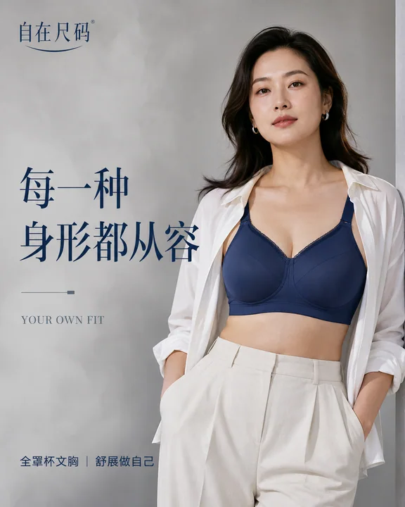 自在尺码全罩杯文胸高端杂志风海报