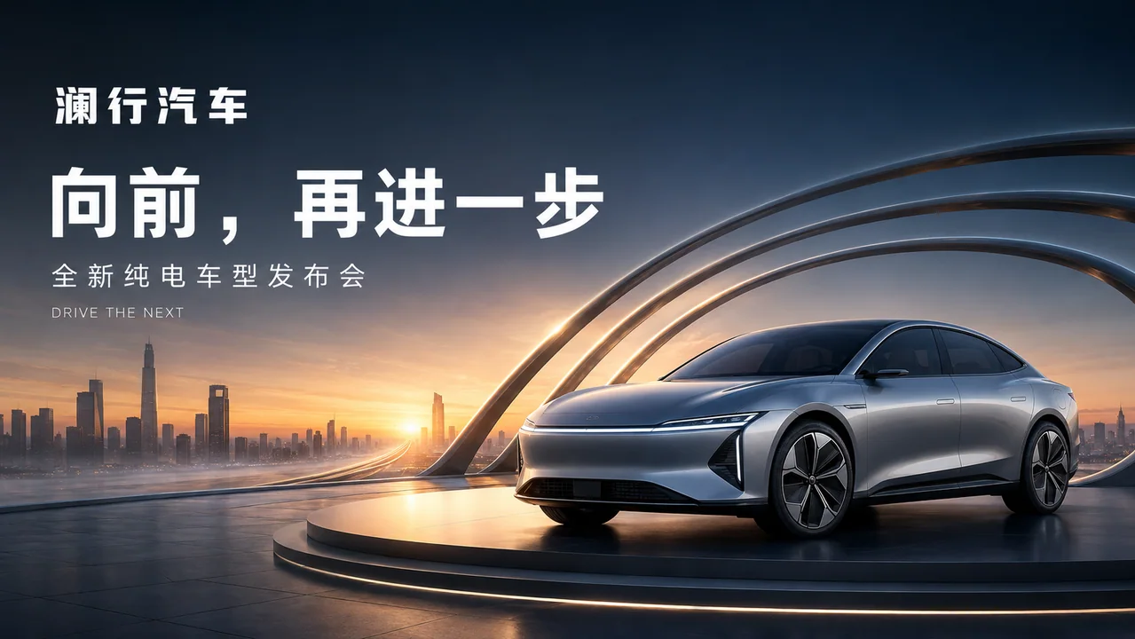 澜行汽车新品发布海报:开启未来出行新篇章