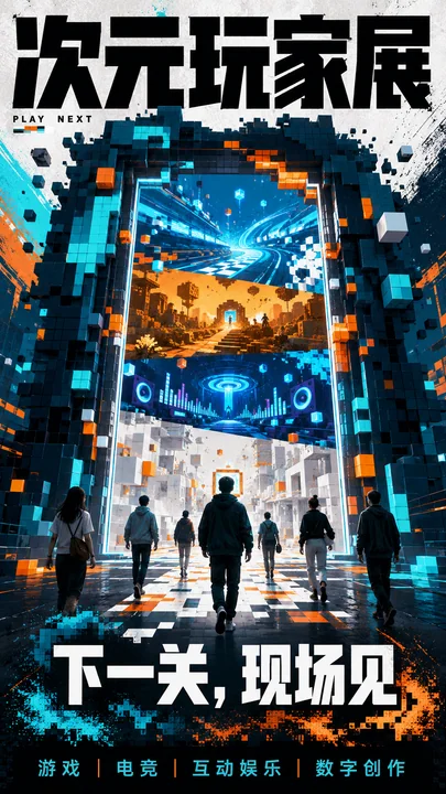 像素纪元：次元玩家展巨幅街头海报