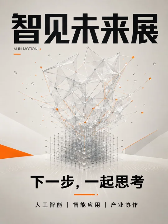 智见未来：共生时代的AI产业视觉海报