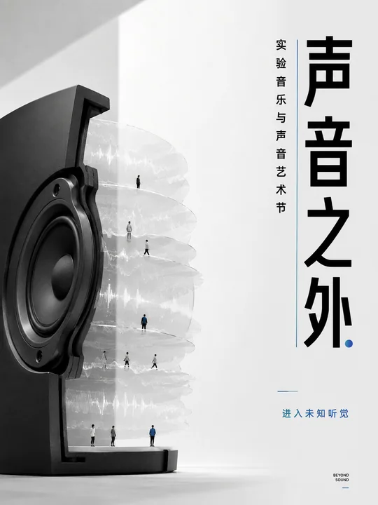 声音之外：解构音箱的极简主义装置海报