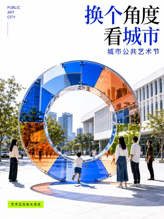 换个角度看城市：极简主义公共艺术海报