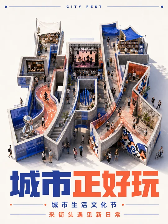 城市之光：汉字立体街区文化节海报