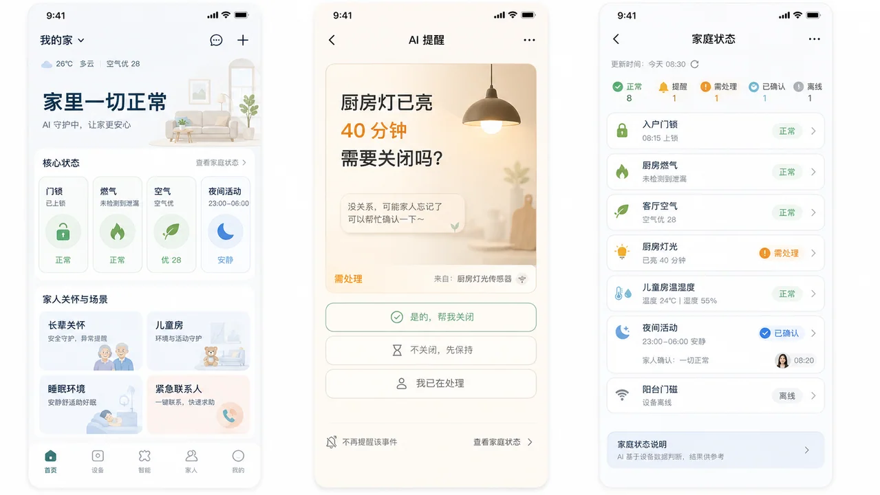 治愈系全龄段智能家居 App 界面设计
