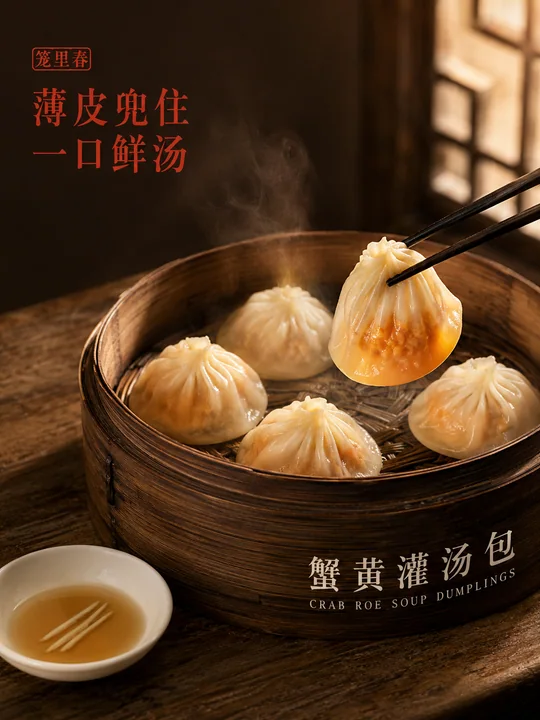 笼里春:薄皮兜鲜汤之蟹黄汤包海报