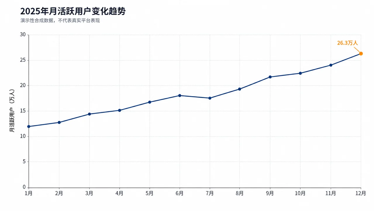 2025年在线学习平台月活用户趋势折线图