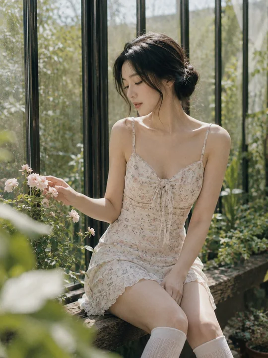 夏日温室少女私写真胶片感
