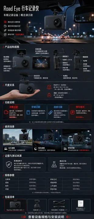 Road Eye 智能行车记录仪科技感电商详情页