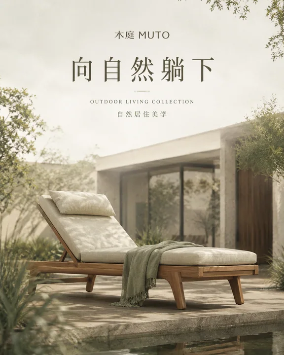 园林美学户外躺椅高级品牌大片封面