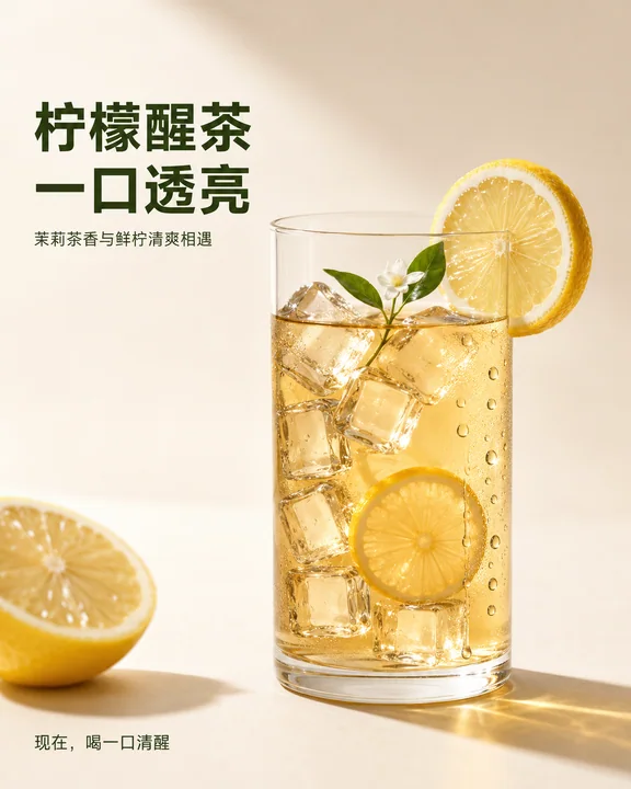 阳光穿透的一杯清醒果茶海报