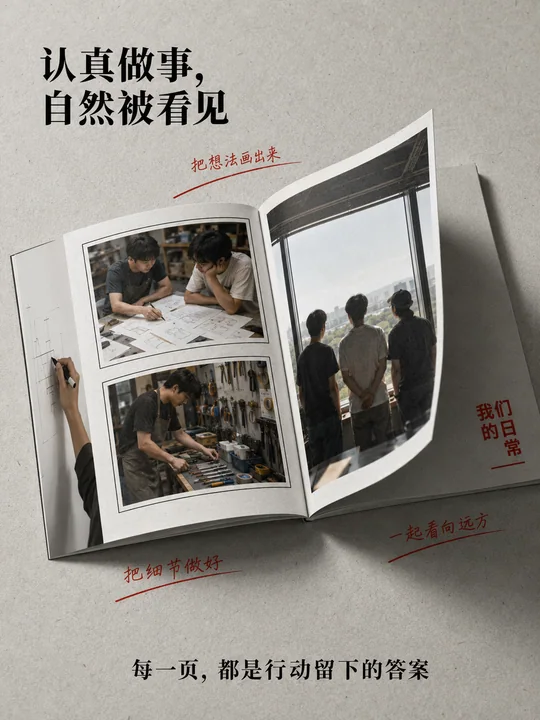 极简主义品牌故事册杂志风海报