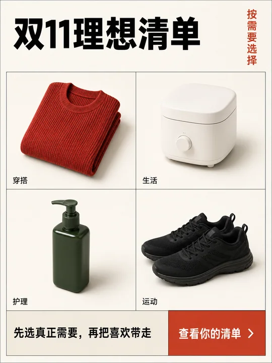 瑞士主义双11购物指南极简海报