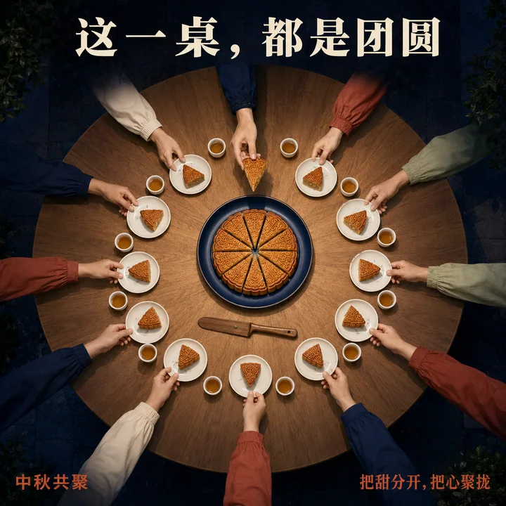 这一桌都是团圆：中秋社区共聚海报